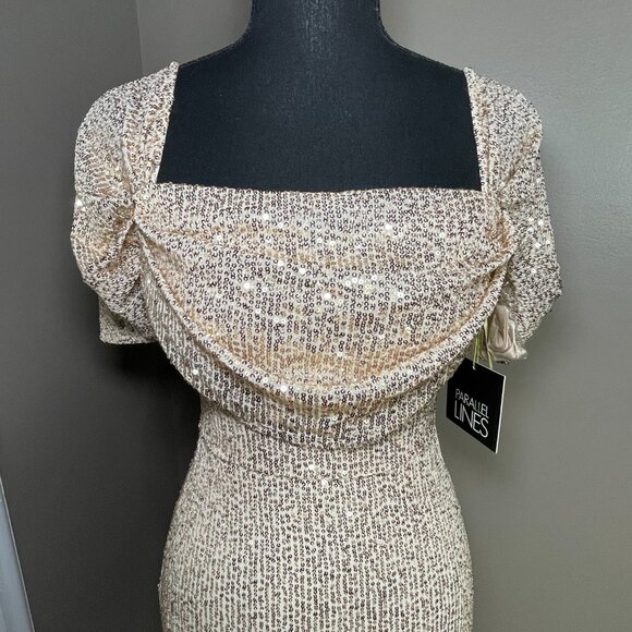 ASOS / PARALLEL LINES Champagne Sequin Dress - Picture 4 of 9